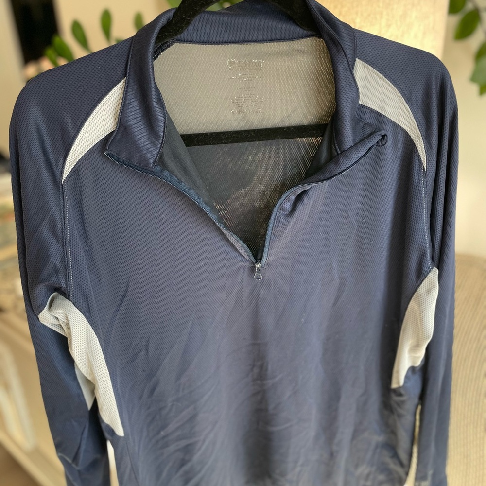 Men’s Lightweight Navy and Gray Quarter-Zip Pullover